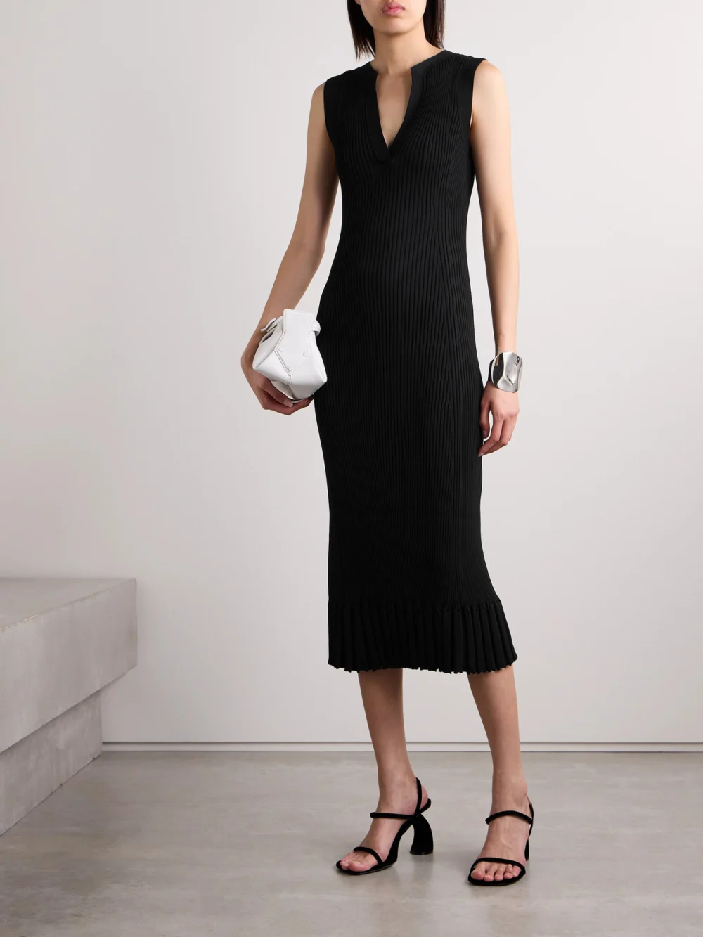 Proenza Schouler Tatum Ribbed-knit Midi Dress, worn by a model