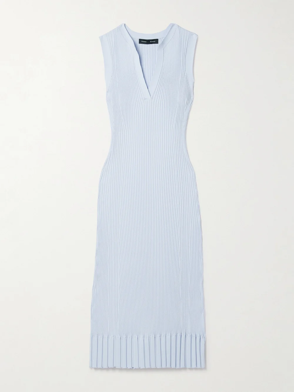 Proenza Schouler Tatum Ribbed-knit Midi Dress in sky blue