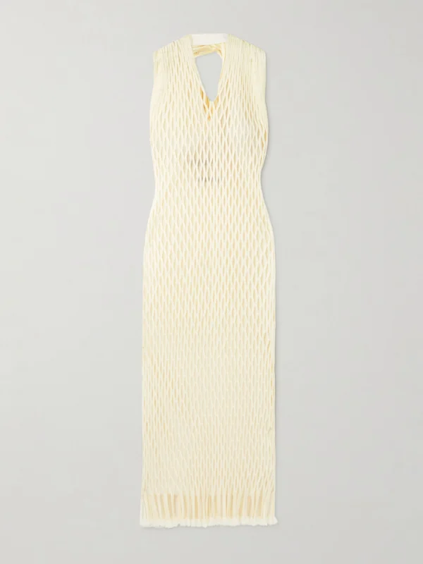 Proenza Schouler Zora Fringed Mesh Halterneck Midi Dress