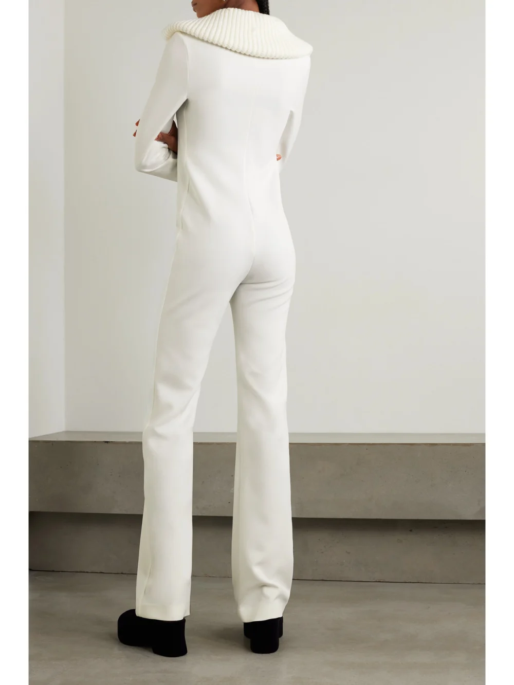 Back view of the Pucci Embellished Knit-trimmed Stretch-crepe Jumpsuit