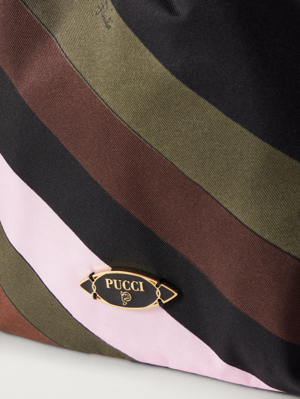 Close-up detail of the Pucci Emilio Printed Silk-twill Clutch Bag