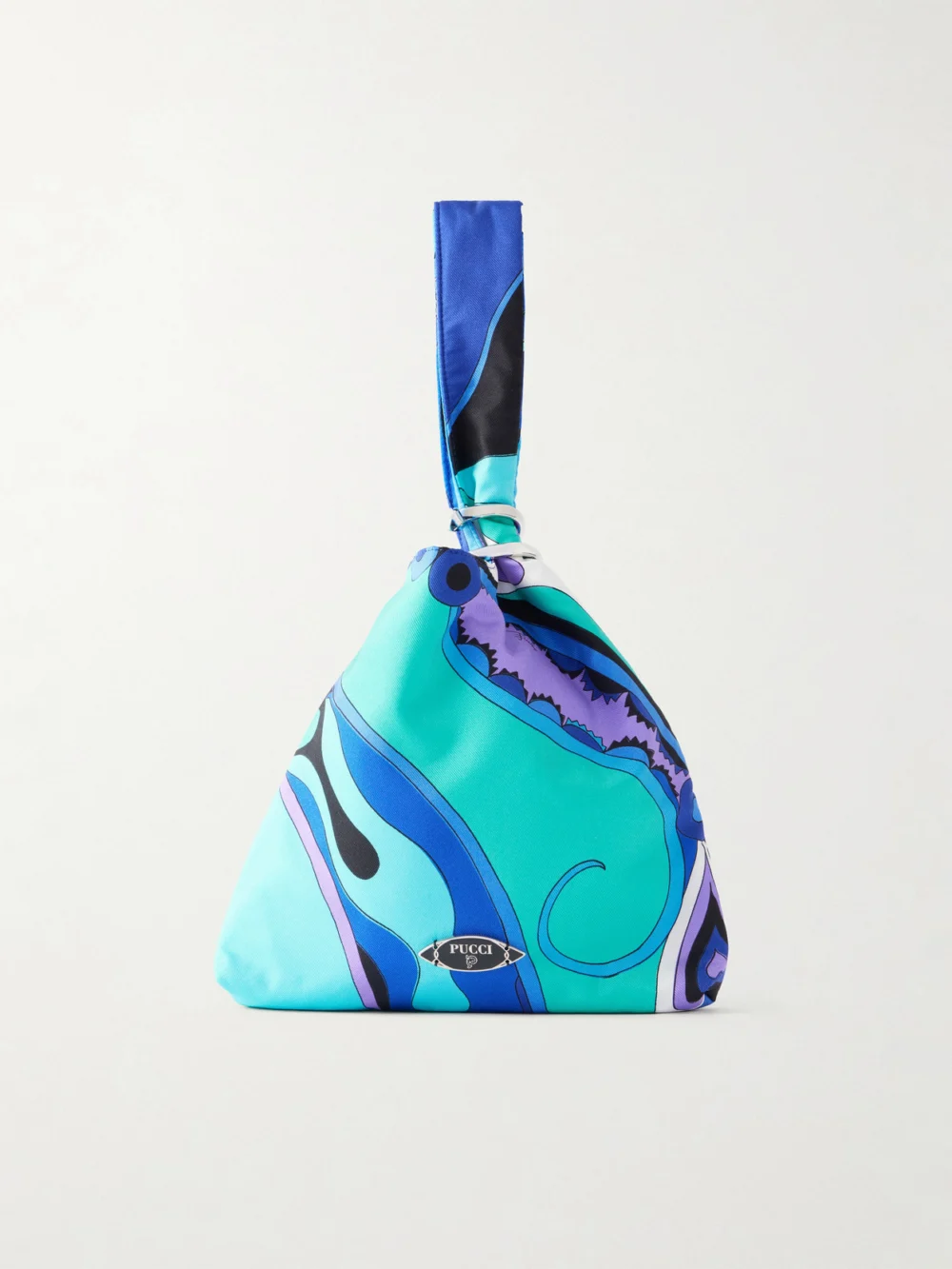 Pucci Emilio Printed Silk Twill Clutch Bag in turquoise