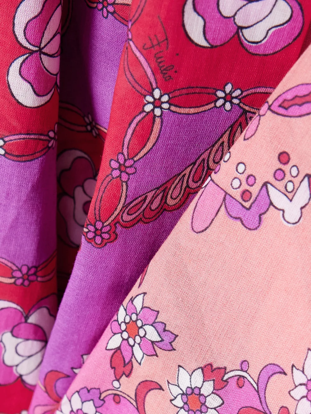 Close-up detail of the Pucci Festa Oversized Printed Cotton-voile Shirt
