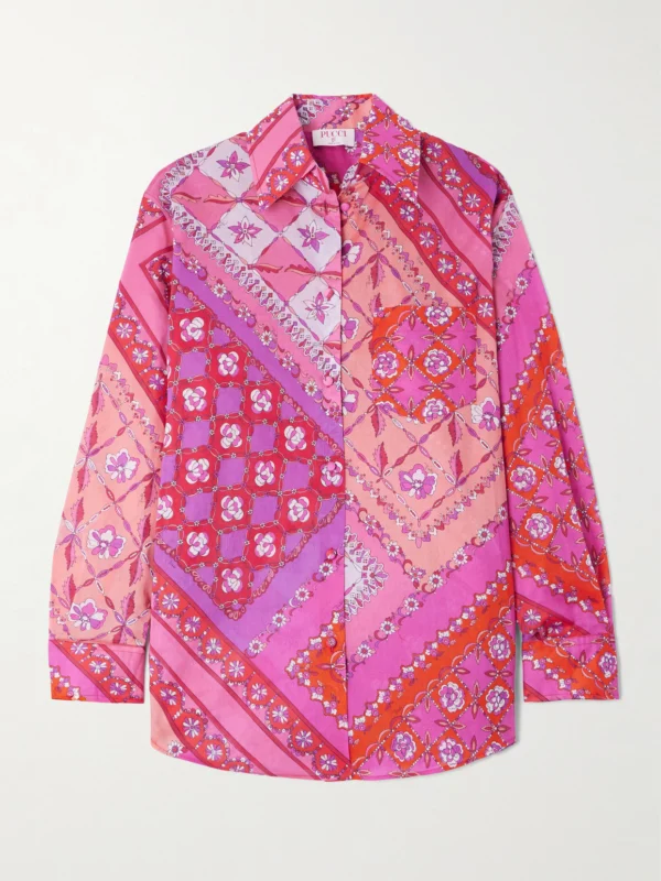 Pucci Festa Oversized Printed Cotton-voile Shirt