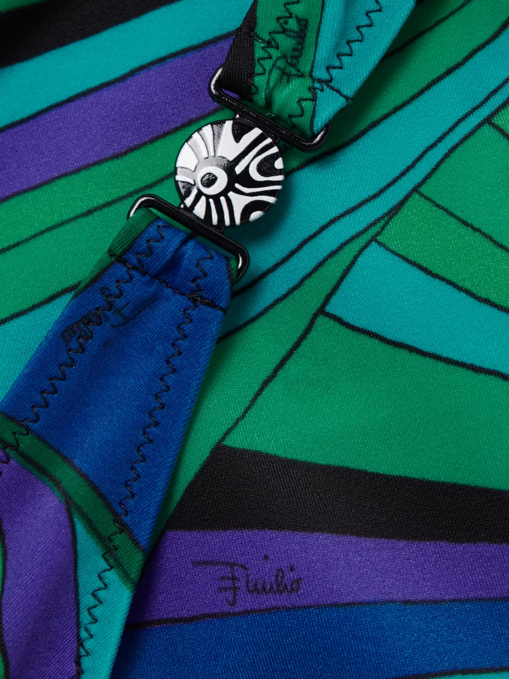 Close-up detail of the Pucci Iride Baby Printed Bikini Briefs