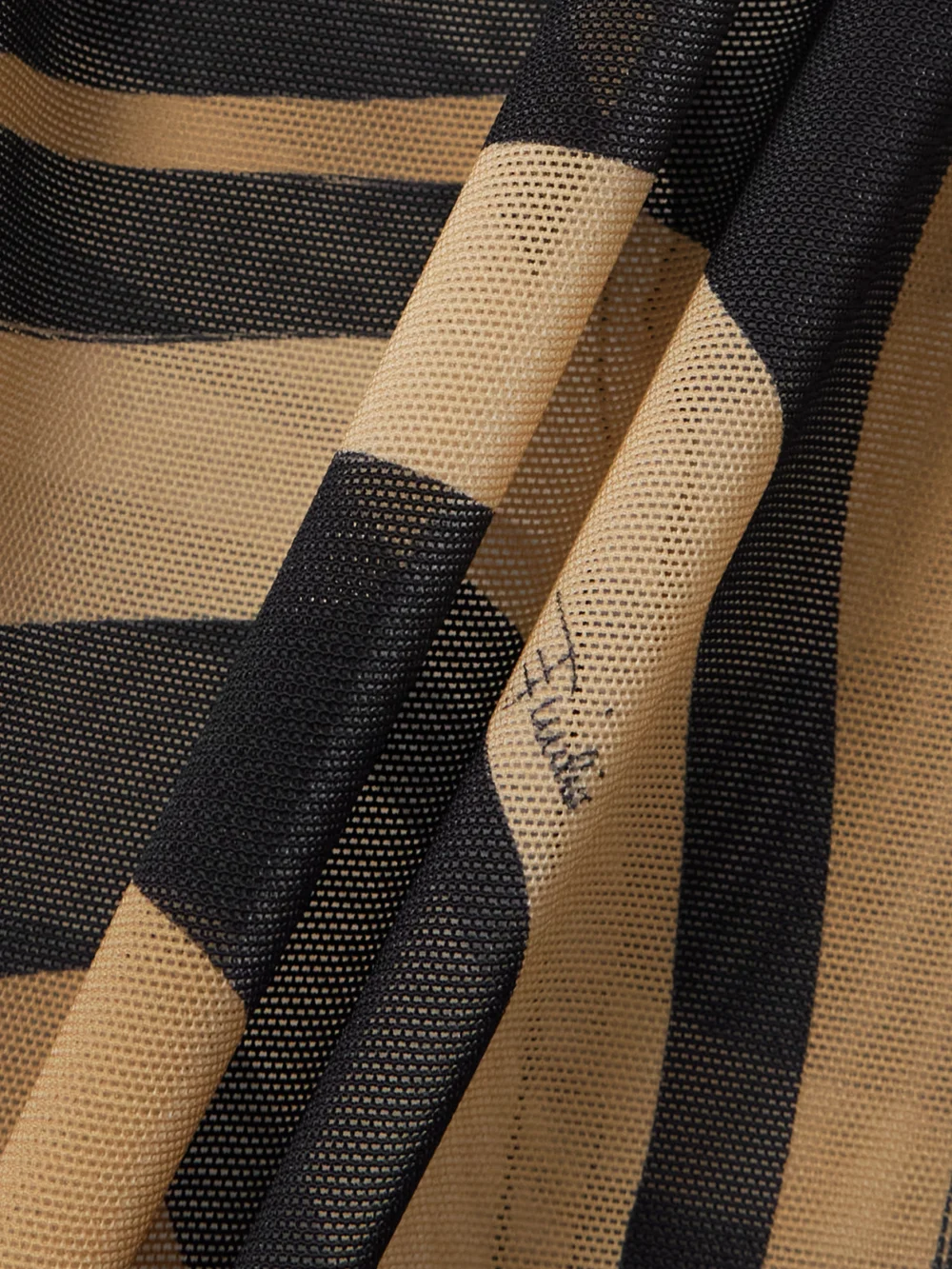 Close-up detail of the Pucci Marmo One-shoulder Ruffled Cotton Poplin-trimmed Printed Mesh Maxi Dress
