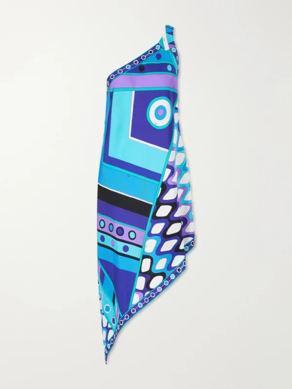 Pucci Printed Asymmetric One-shoulder Silk-twill Dress