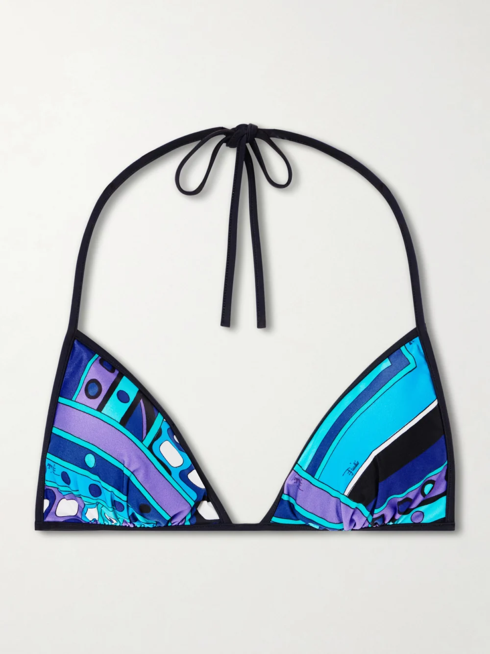 Pucci Printed Bikini Top in turquoise