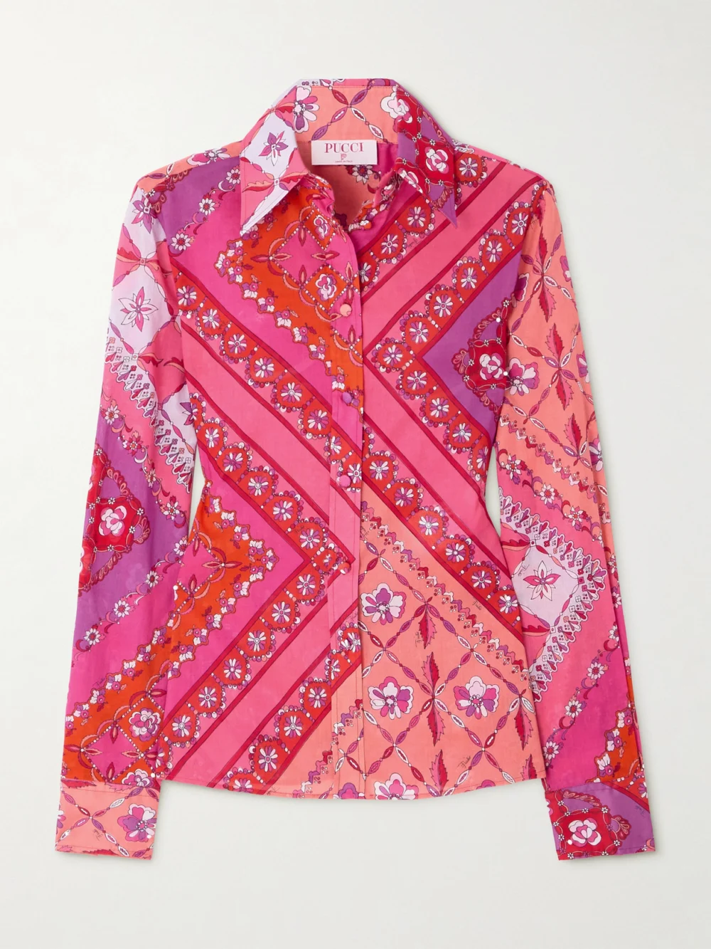 Pucci Printed Cotton-muslin Shirt in fuchsia