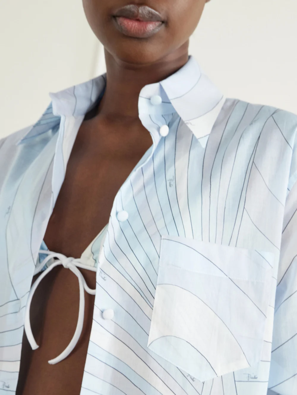 Close-up detail of the Pucci Printed Cotton-muslin Shirt