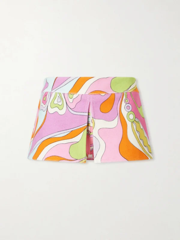 Pucci Printed Cotton-terry Shorts