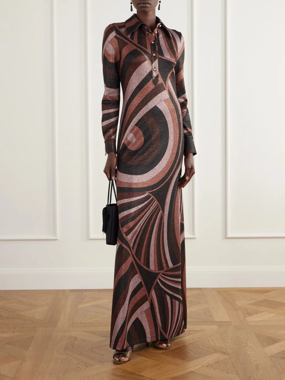 Pucci Printed Knitted Maxi Dress, worn by a model
