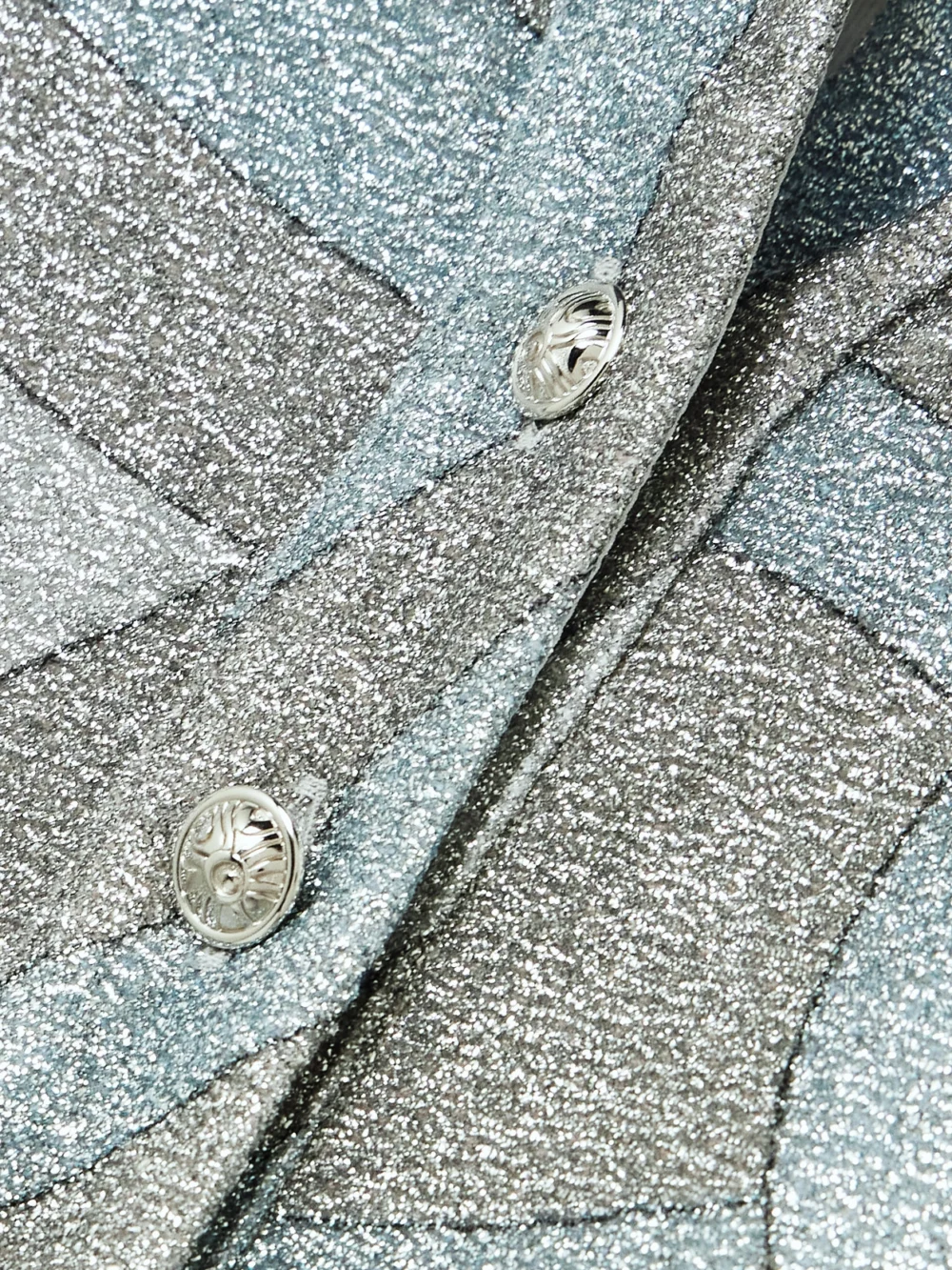 Close-up detail of the Pucci Printed Metallic Jersey Polo Shirt