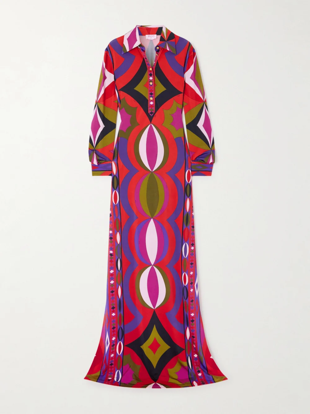 Pucci Printed Satin Maxi Dress in multi