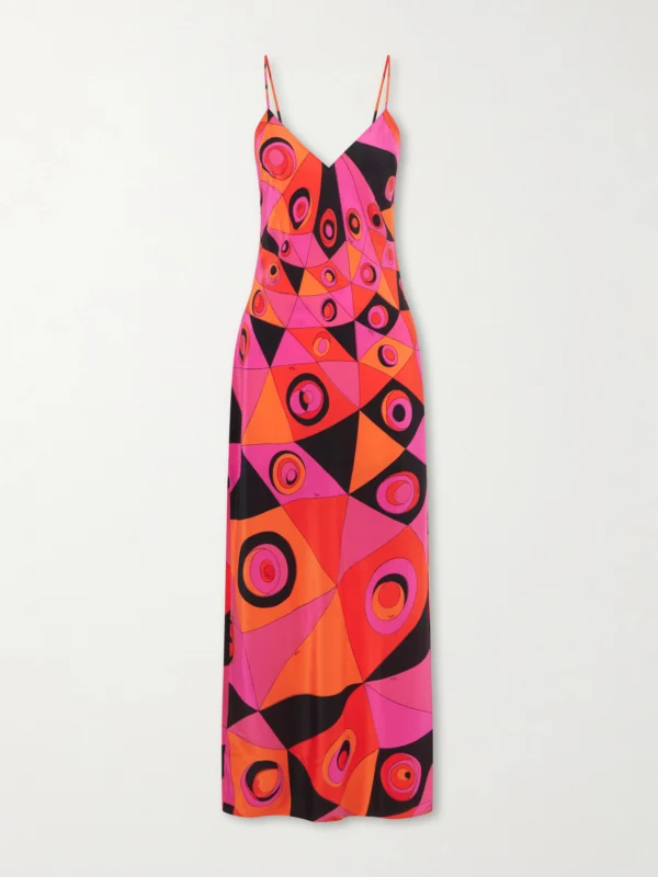 Pucci Printed Silk Crepe De Chine Maxi Dress