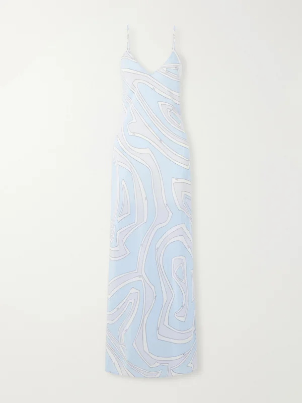 Pucci Printed Silk Crepe De Chine Maxi Dress