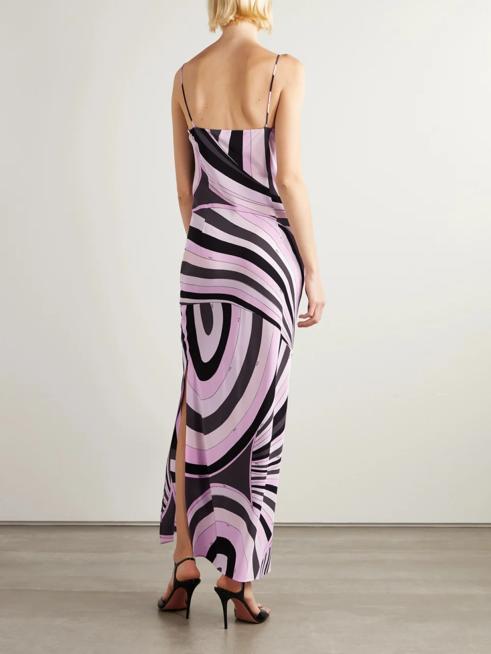 Back view of the Pucci Printed Silk Crepe De Chine Maxi Dress