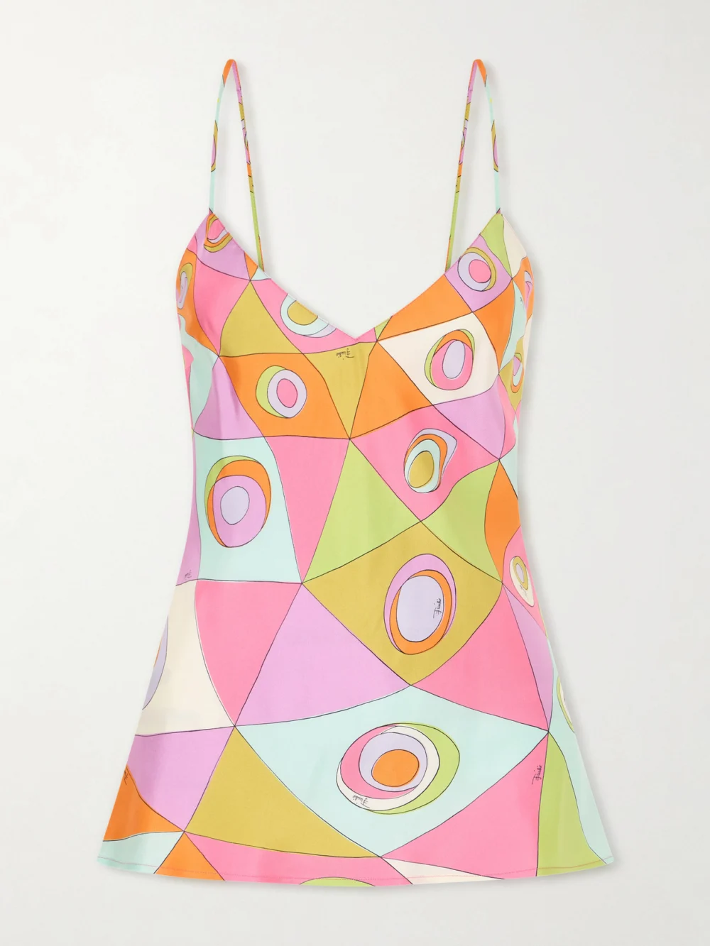 Pucci Printed Silk-twill Tank in pink
