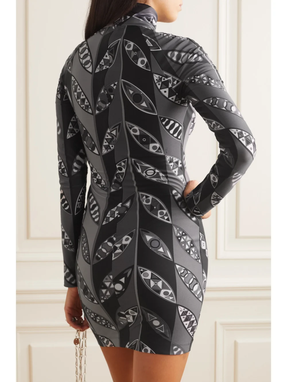 Back view of the Pucci Printed Stretch-jersey Mini Dress
