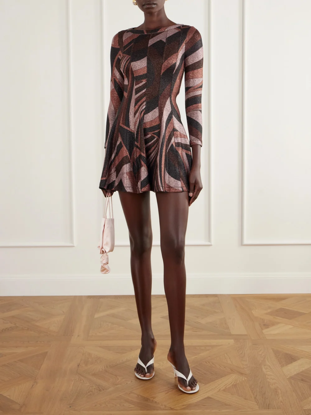 Pucci Printed Stretch-jersey Mini Dress, worn by a model