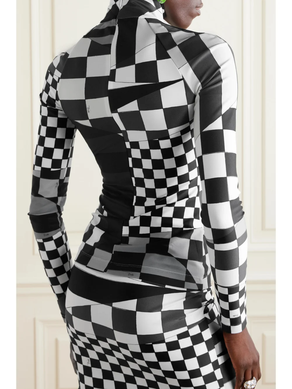 Back view of the Pucci Printed Stretch-jersey Turtleneck Top