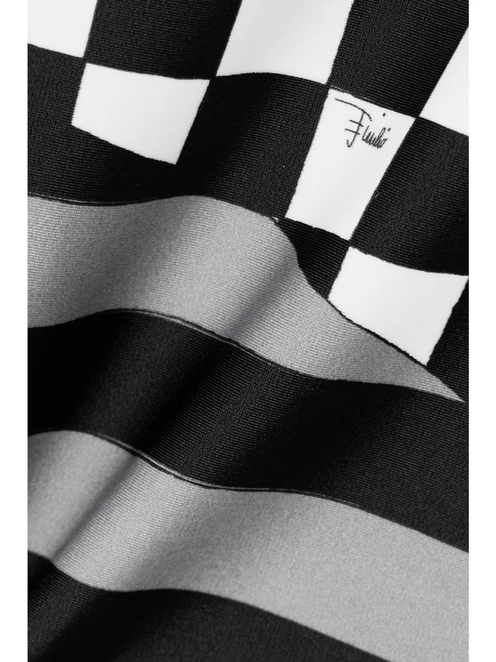 Close-up detail of the Pucci Printed Stretch-jersey Turtleneck Top