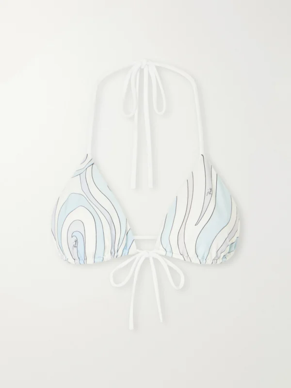Pucci Printed Triangle Bikini Top
