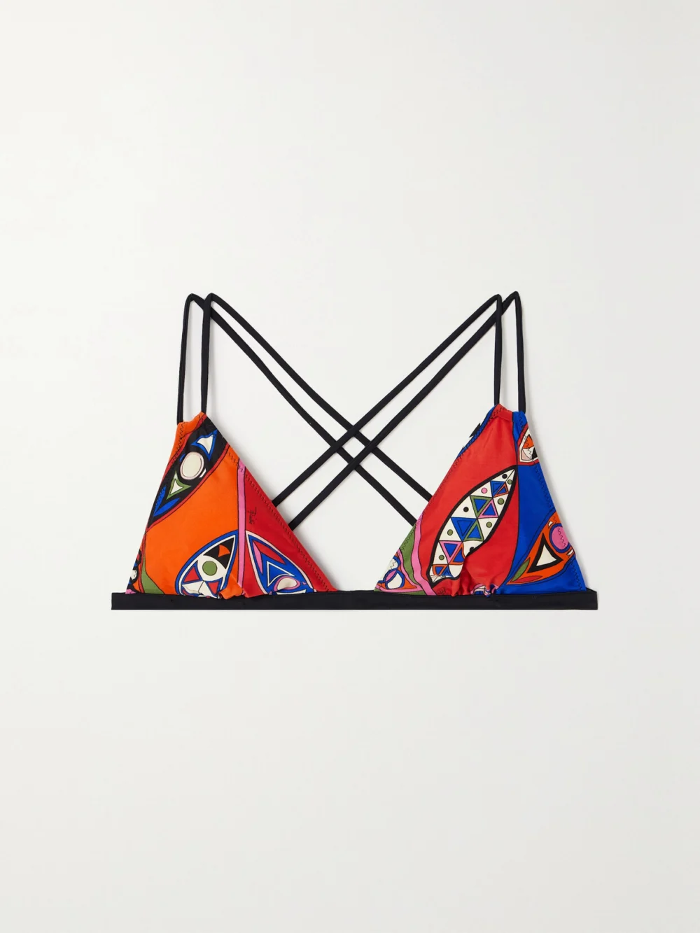 Pucci Printed Triangle Bikini Top in pink