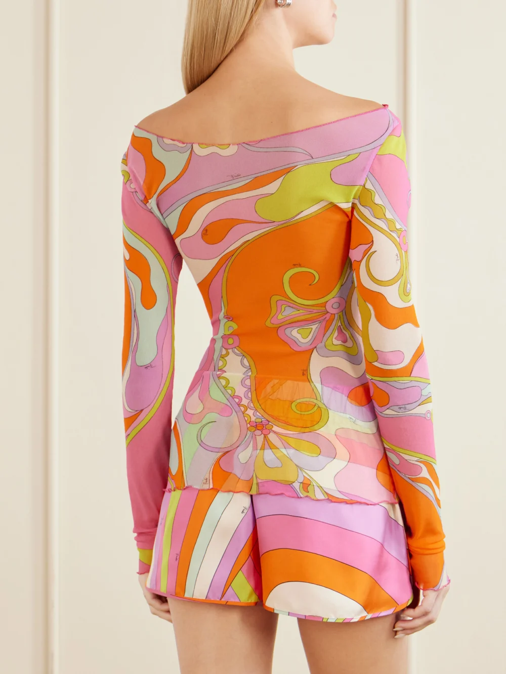 Back view of the Pucci Printed Tulle Blouse