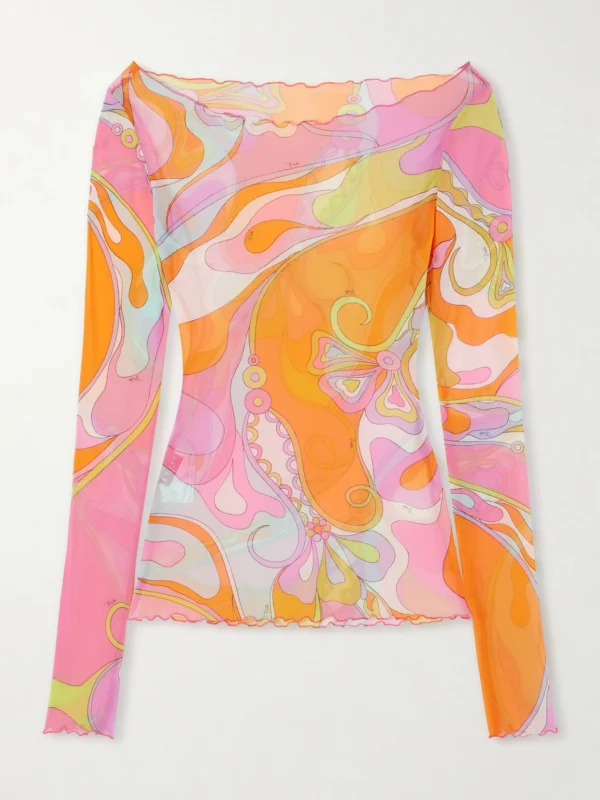 Pucci Printed Tulle Blouse