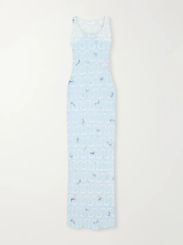 Pucci Printed Tulle Maxi Dress