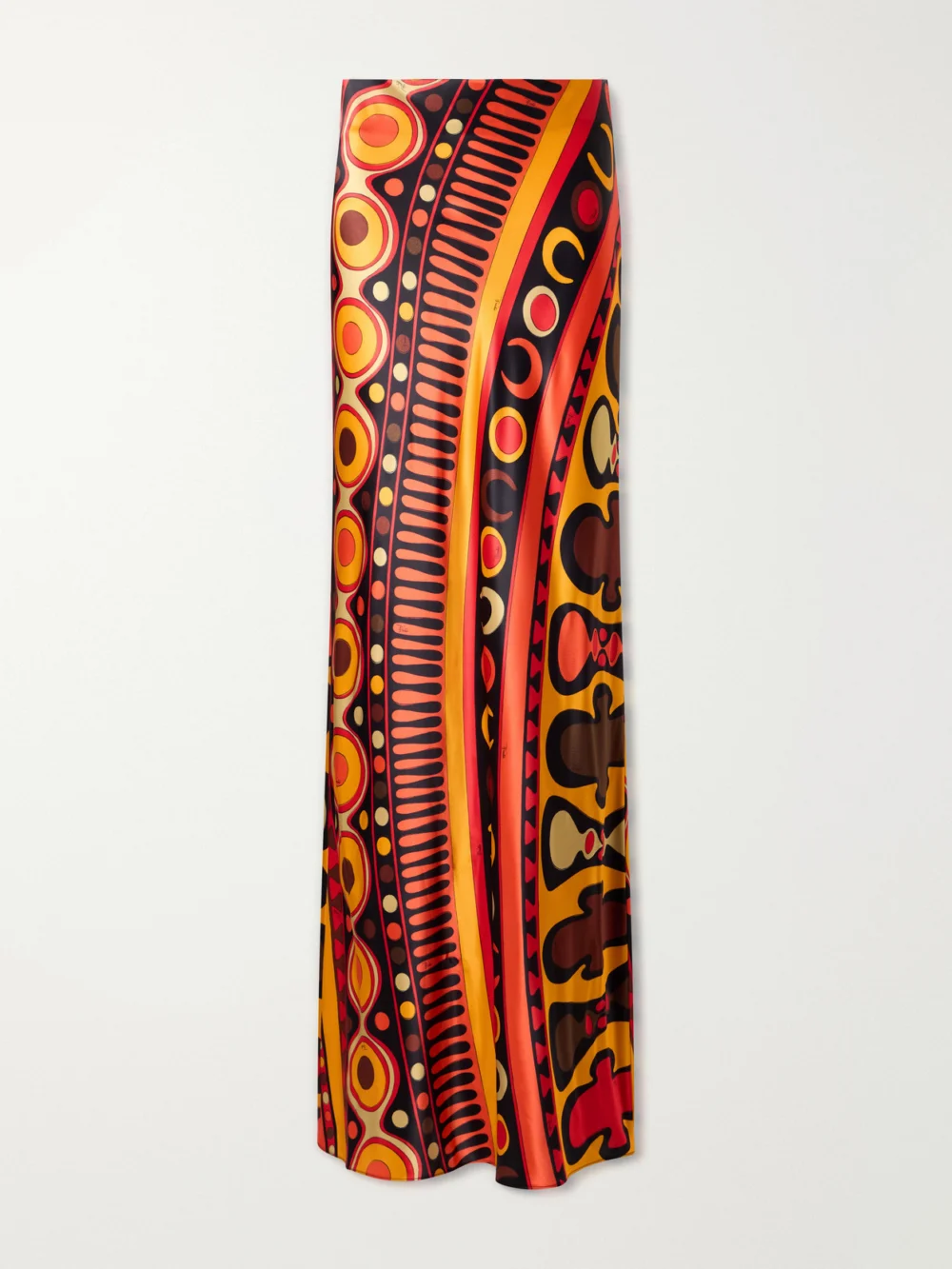 Pucci Printed Tulle Maxi Skirt in orange