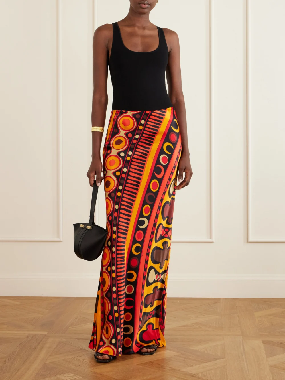 Pucci Printed Tulle Maxi Skirt, worn by a model