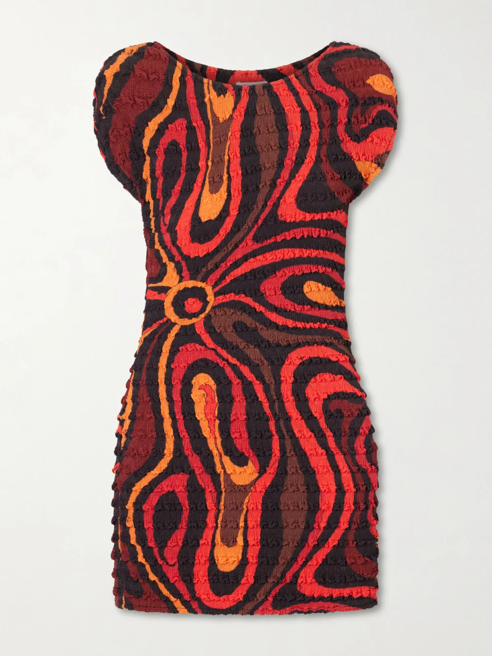 Pucci Shibori Crinkled-crepe Printed Mini Dress in orange