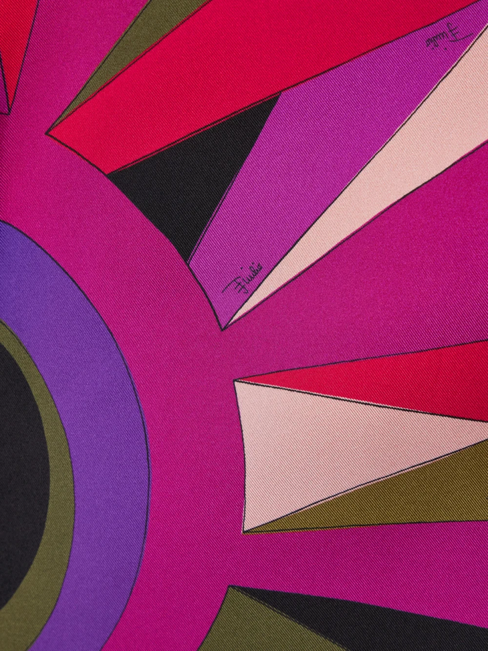 Close-up detail of the Pucci Wrap-effect Printed Silk-twill Mini Skirt
