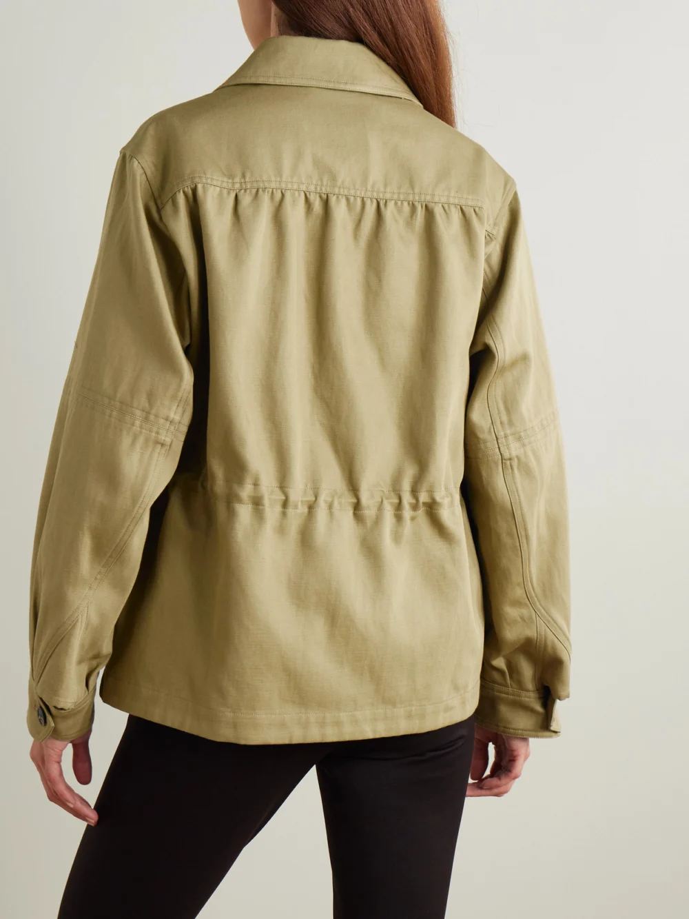 Back view of the Purdey Alnwick Cotton and Linen-blend Twill Jacket