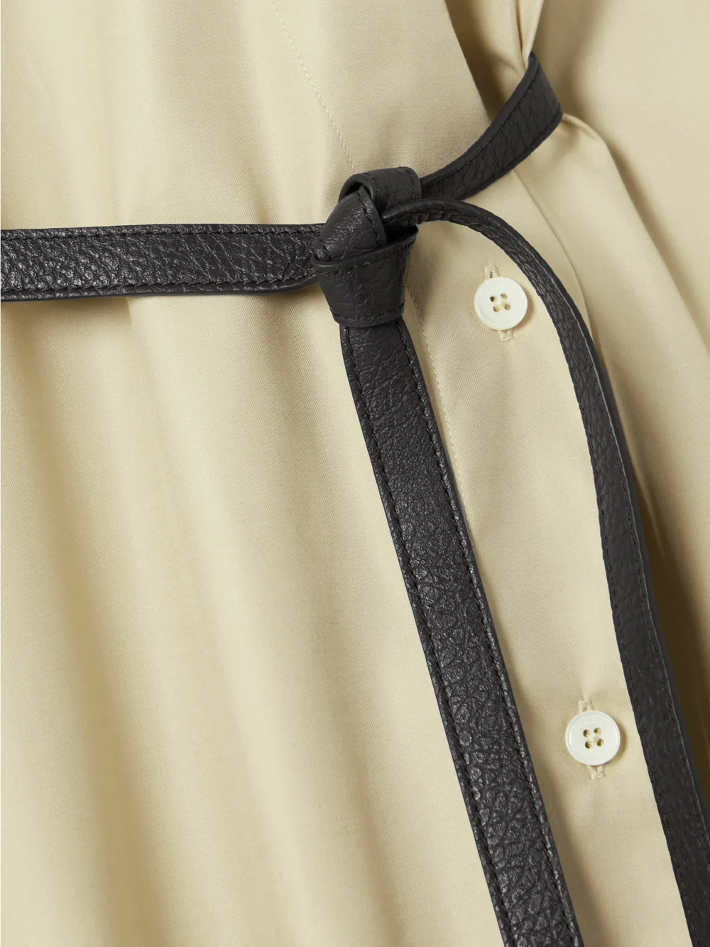 Close-up detail of the Purdey Belted Cotton and Tencel™ Lyocell-blend Poplin Midi Wrap Dress