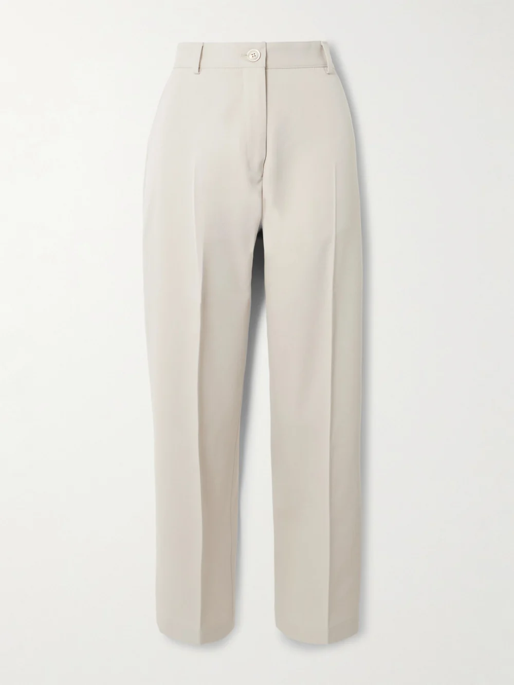 Purdey Cotton and Wool-blend Twill Straight-leg Pants in stone