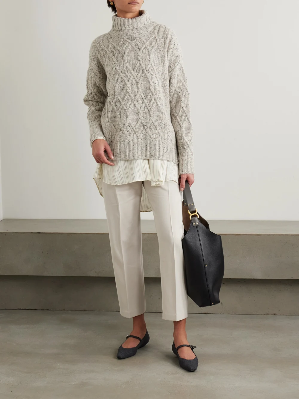 Purdey Cotton and Wool-blend Twill Straight-leg Pants, worn by a model