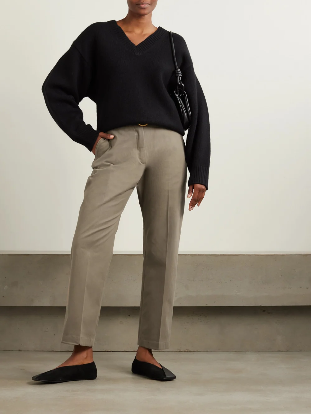 Purdey Cotton-blend Twill Straight-leg Pants, worn by a model
