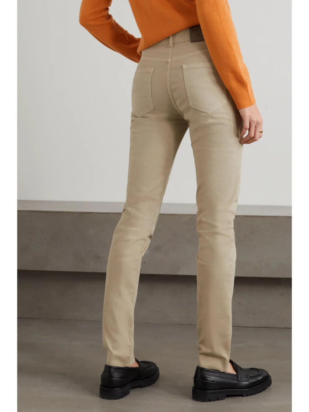Back view of the Purdey Mid-rise Slim-leg Jeans