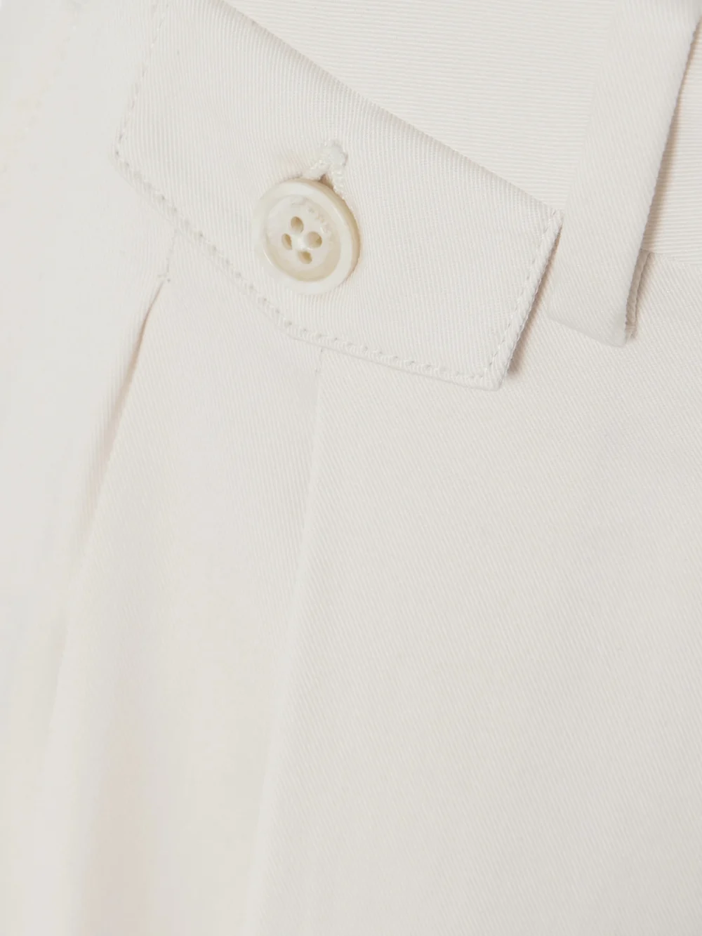 Close-up detail of the Purdey Pleated Cotton-blend Twill Wide Leg Pants