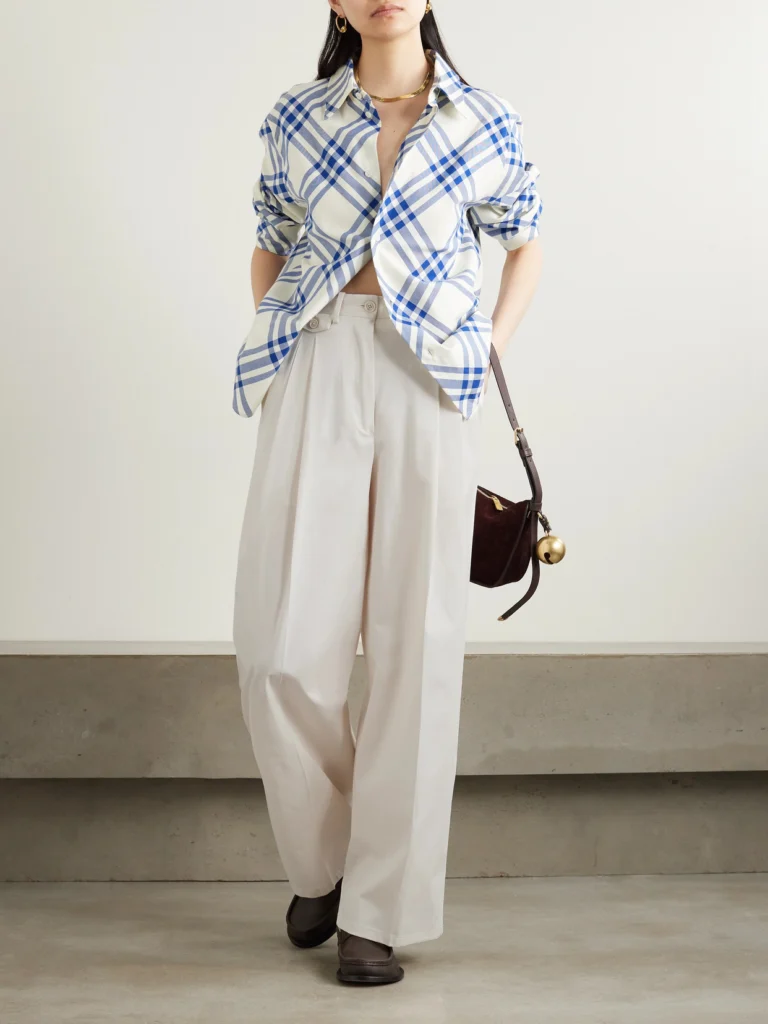Purdey Pleated Cotton-blend Twill Wide Leg Pants