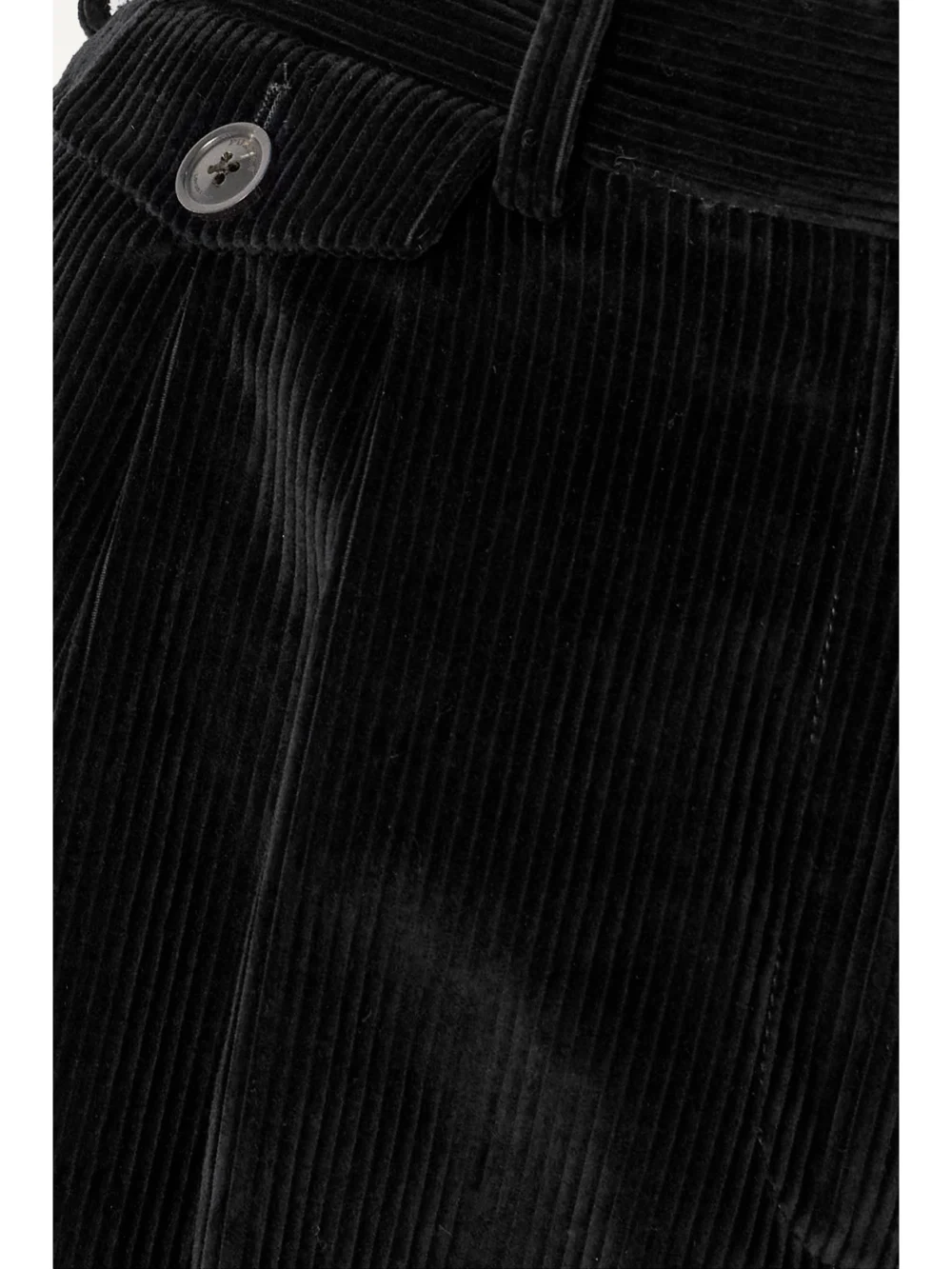 Close-up detail of the Purdey Pleated Cotton-corduroy Tapered Pants