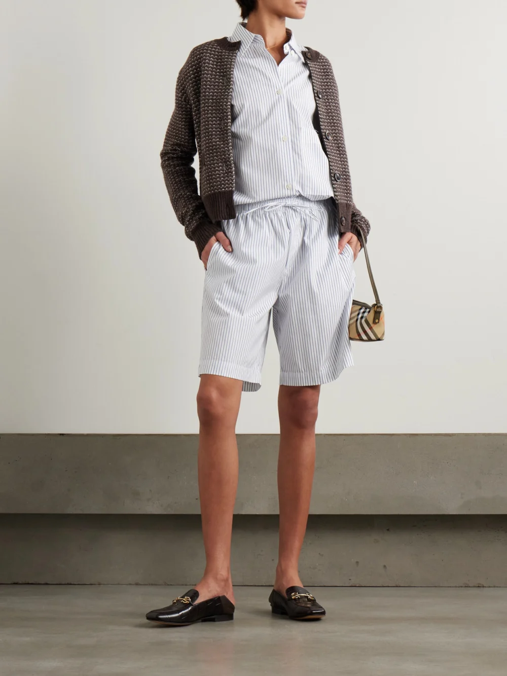 Purdey Rosebank Cashmere Cardigan, worn by a model