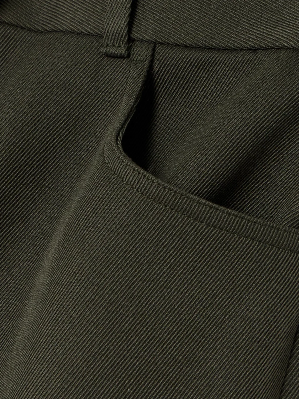 Close-up detail of the Purdey Seymour Pleated Wool-twill Wide-leg Pants
