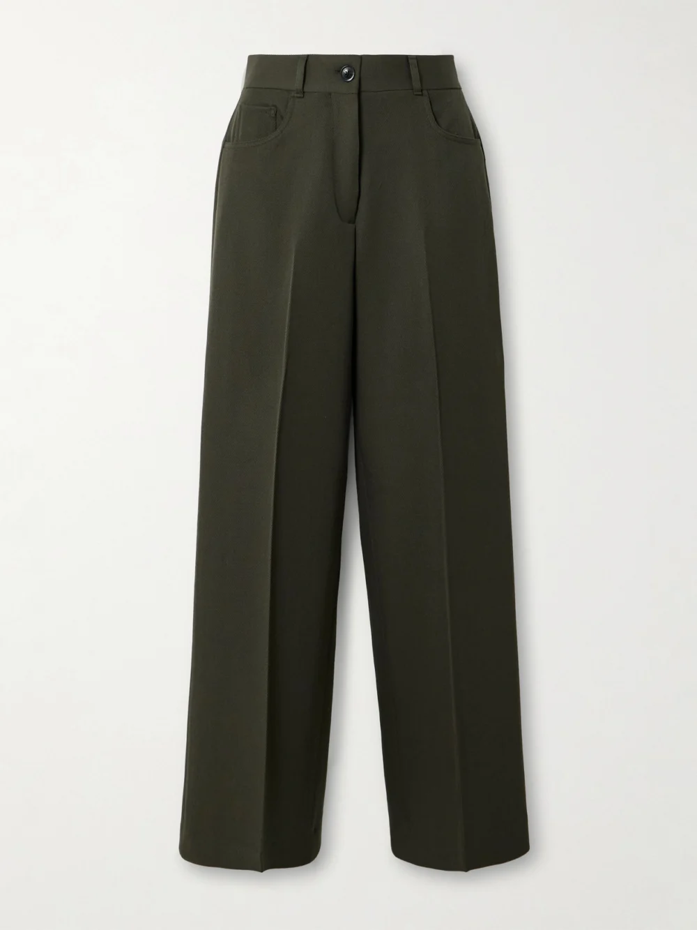 Purdey Seymour Pleated Wool-twill Wide-leg Pants in dark green