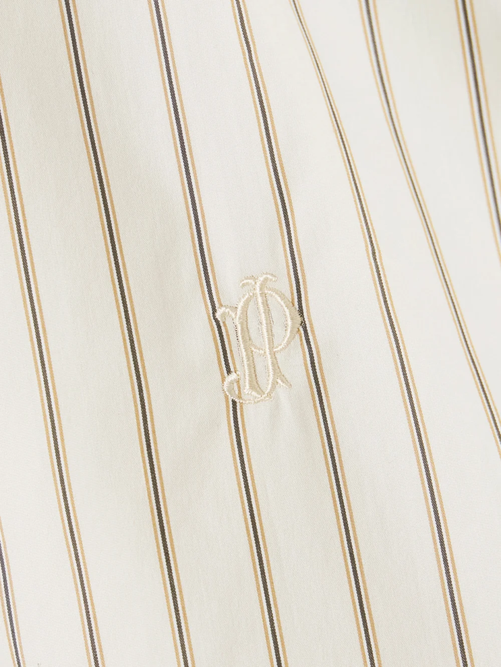 Close-up detail of the Purdey Striped Cotton and Silk-blend Shirt