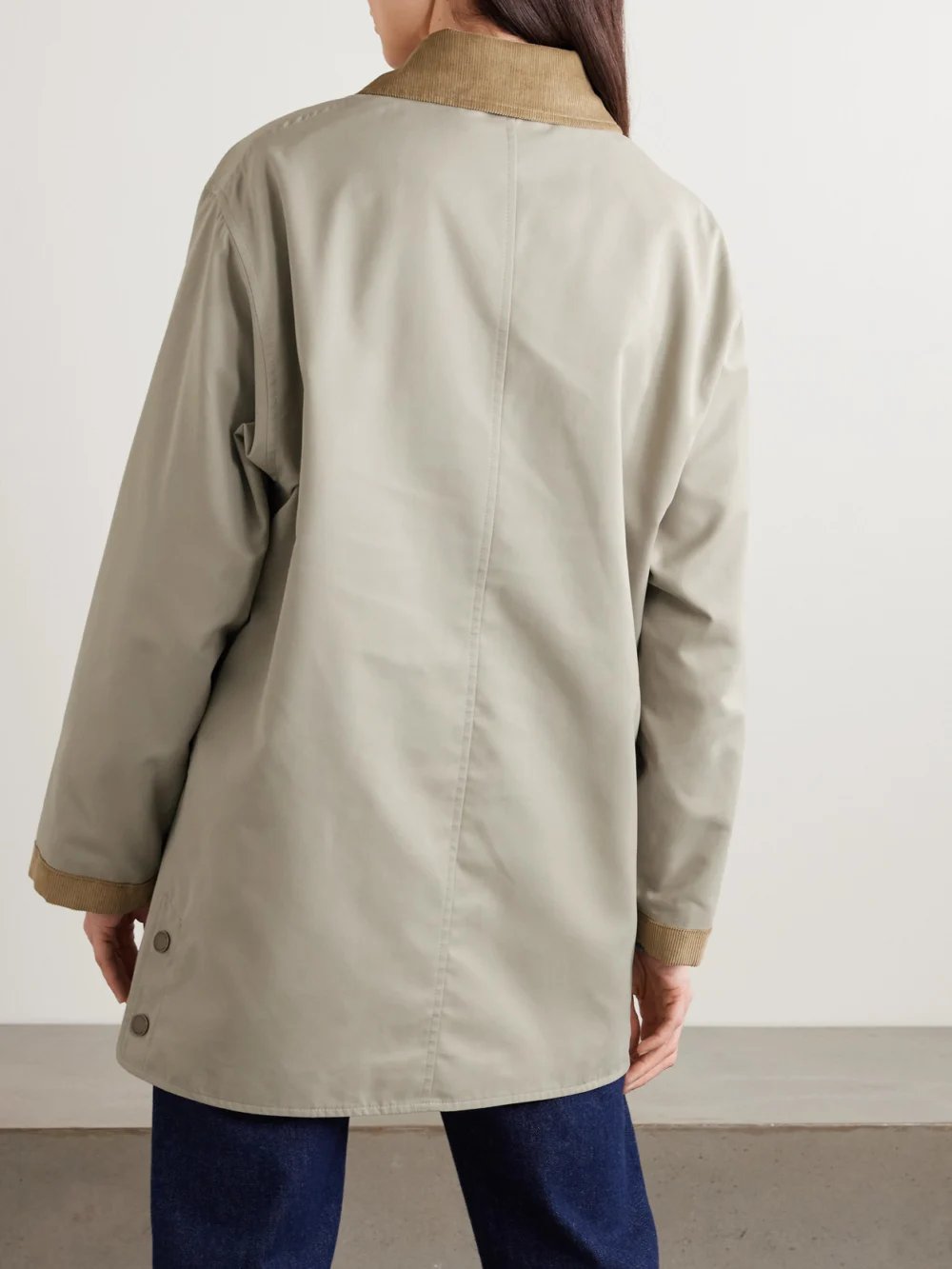 Back view of the Purdey Vita Clipper Corduroy-trimmed Shell Jacket