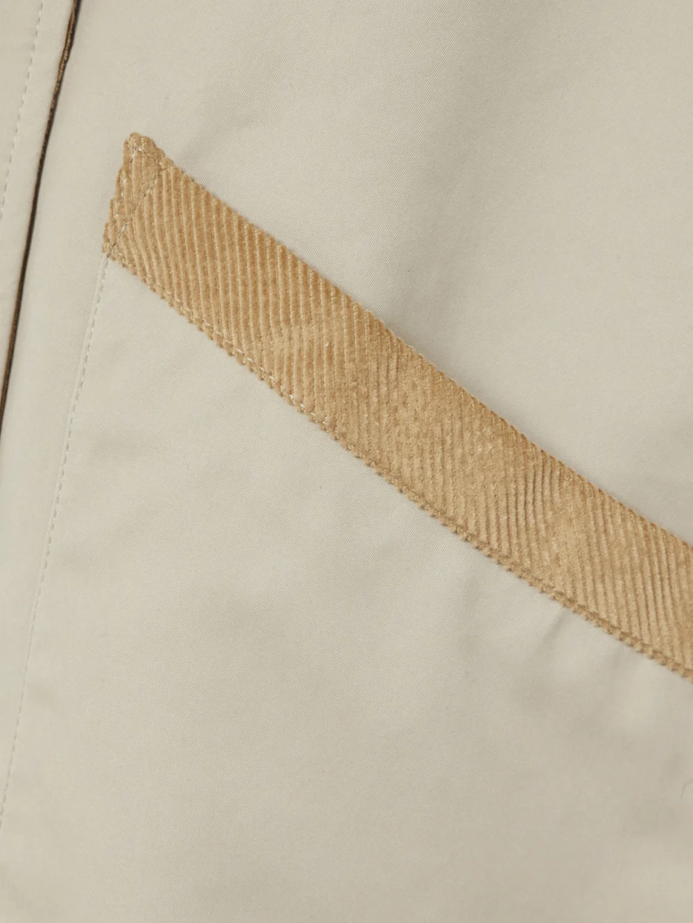 Close-up detail of the Purdey Vita Clipper Corduroy-trimmed Shell Jacket